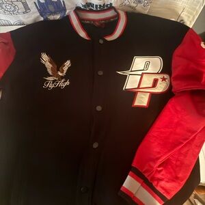 Men's Black and Red Varsity Jacket